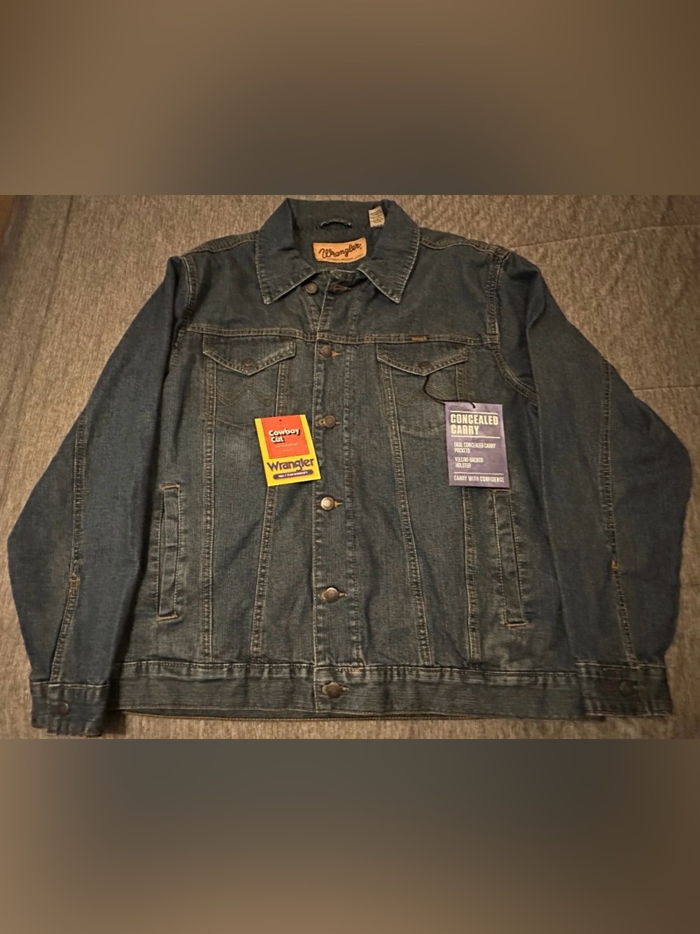 Wrangler Men’s M-159 Authentic Western Denim Trucker Jacket Blue Medium New